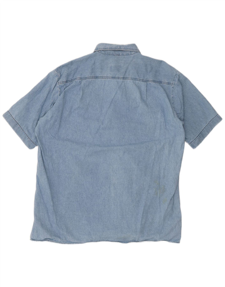 Męska koszula dżinsowa z krótkim rękawem CARRERA, rozmiar 43/44 XL, niebieska, bawełniana