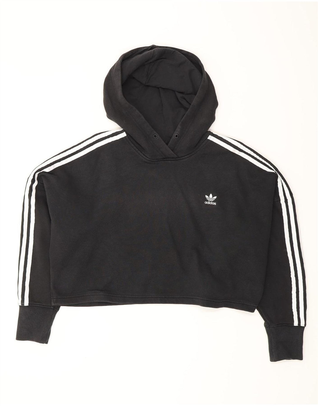 Damski sweter oversize z kapturem ADIDAS, UK 8, mały, czarny, bawełniany