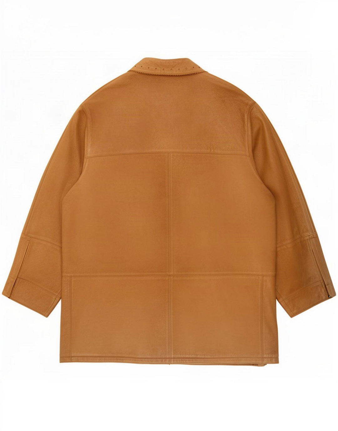 Vintage damski oversize'owy zamszowy płaszcz IT 50 XL w kolorze beżowym
