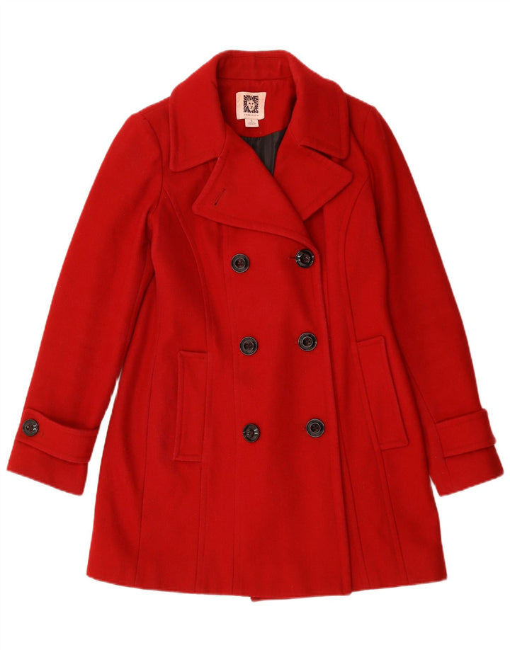 ANNE KLEIN Damski płaszcz dwurzędowy UK 10 Small Red