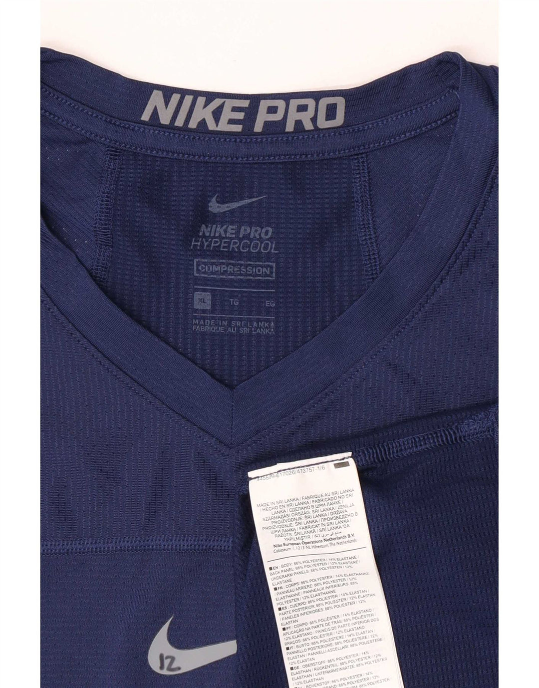 Męska koszulka Nike Dri Fit z długim rękawem XL, granatowa, poliestrowa