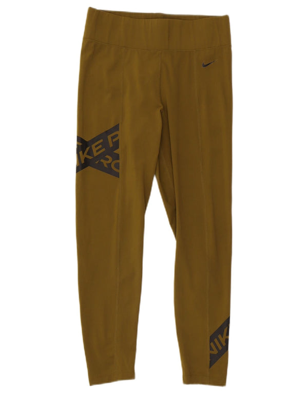 Damskie legginsy Nike Graphic UK 10, małe, poliestrowe w kolorze khaki