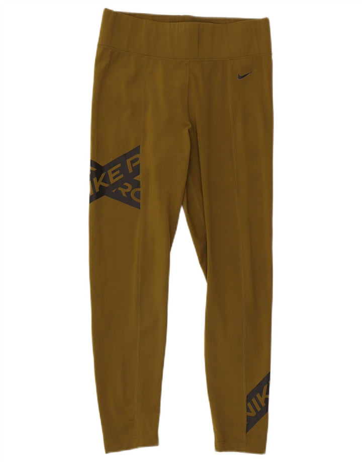 Damskie legginsy Nike Graphic UK 10, małe, poliestrowe w kolorze khaki
