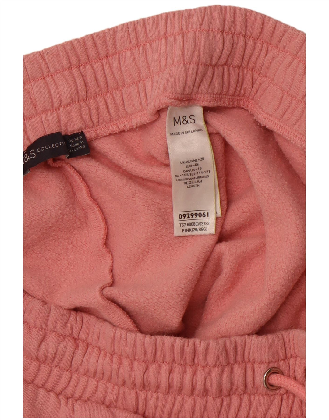 MARKS & SPENCER Damskie spodnie dresowe Joggers UK 20 2XL Różowa bawełna