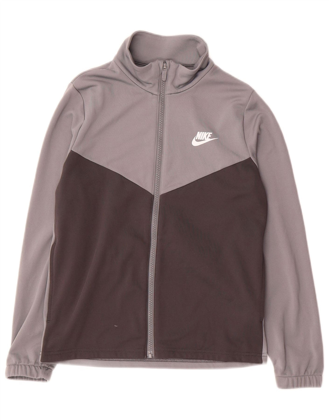 Chłopięca kurtka dresowa Nike Graphic 12-13 lat, duża, szara, z blokami kolorów