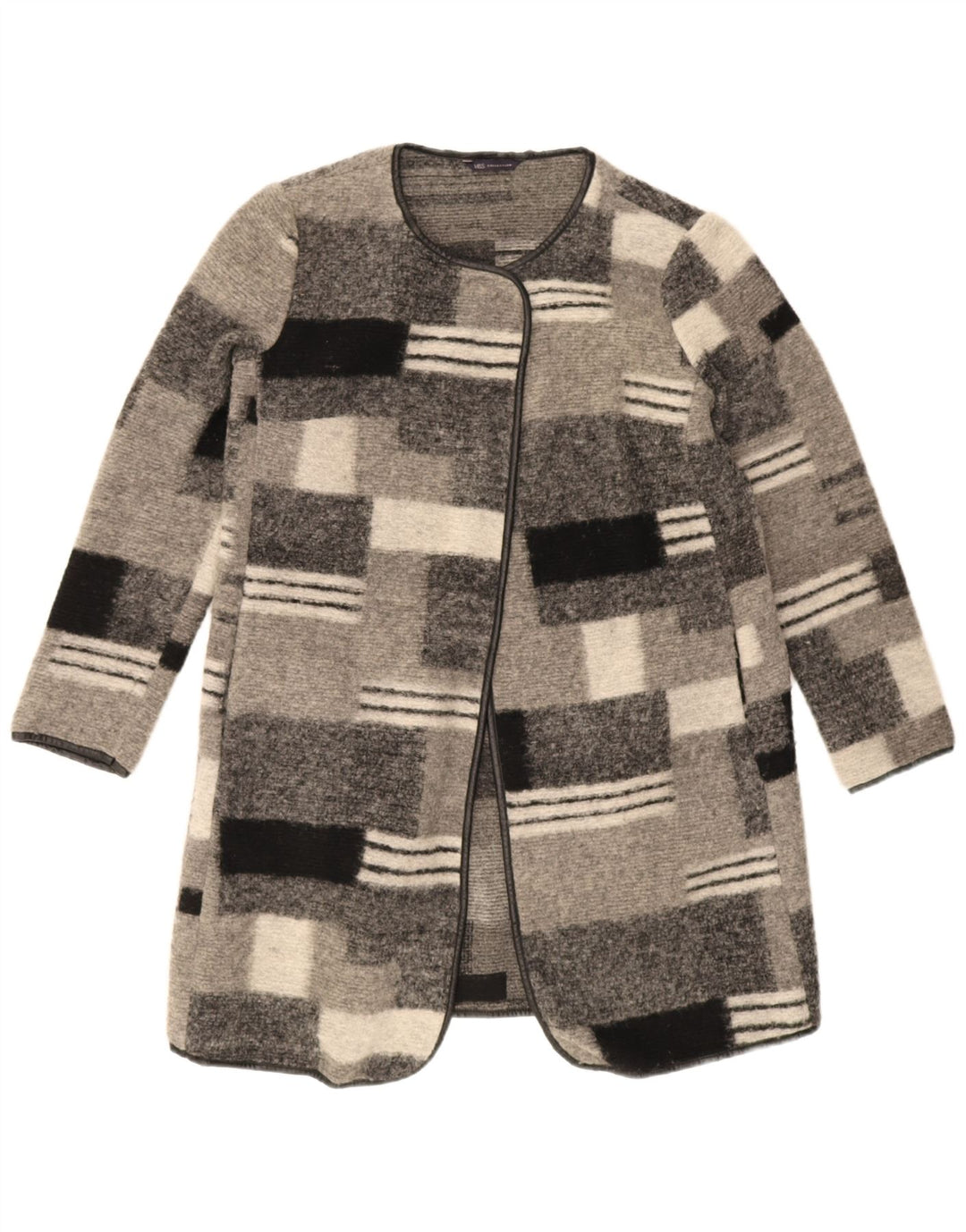 Sweter damski Marks & Spencer Longline Cardigan UK 12, średni szary w kratkę