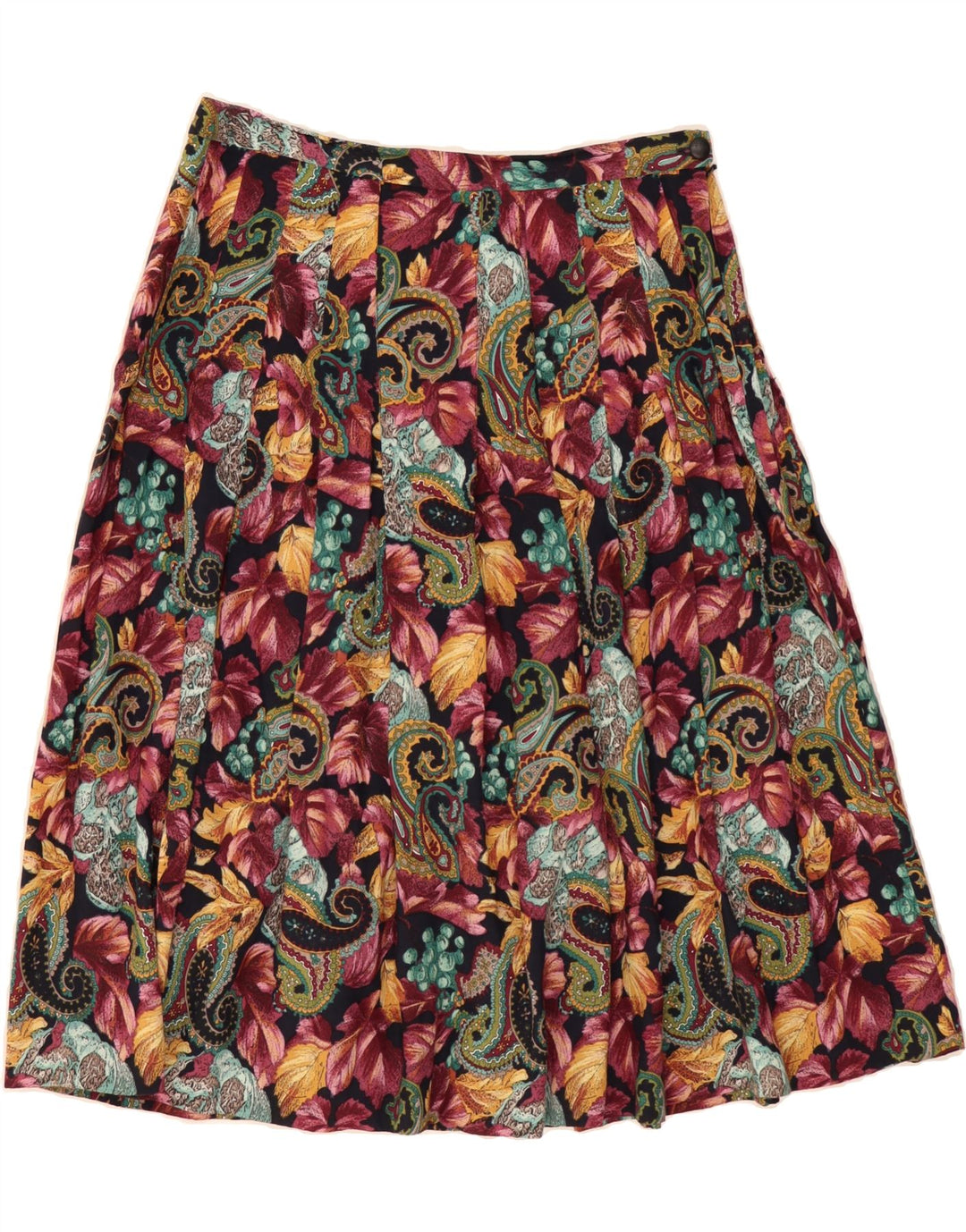 VINTAGE Womens Pleated A-Line Skirt W28 Medium  Multicoloured Floral Vintage Vintage and Second-Hand Vintage from Messina Hembry 
