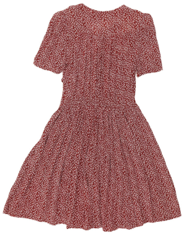Sukienka damska Empire UK 14 w stylu VINTAGE, duża, bordowa, w kwiaty
