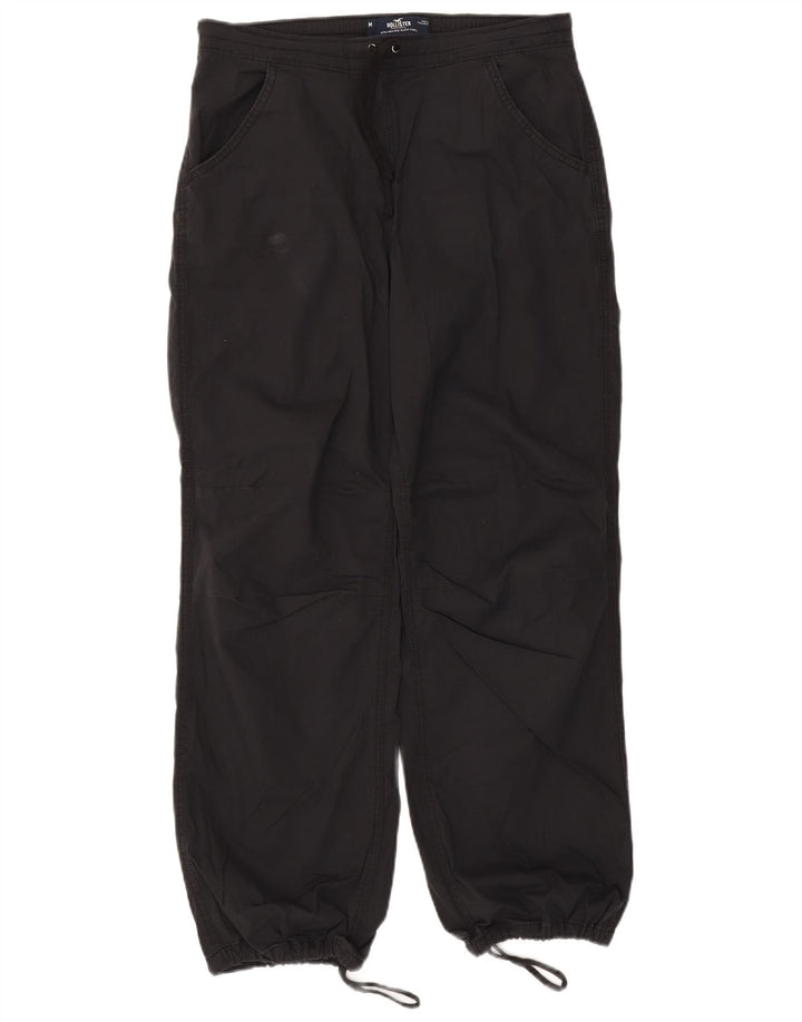 Damskie spodnie dresowe Hollister Joggers, średnia czarna bawełna