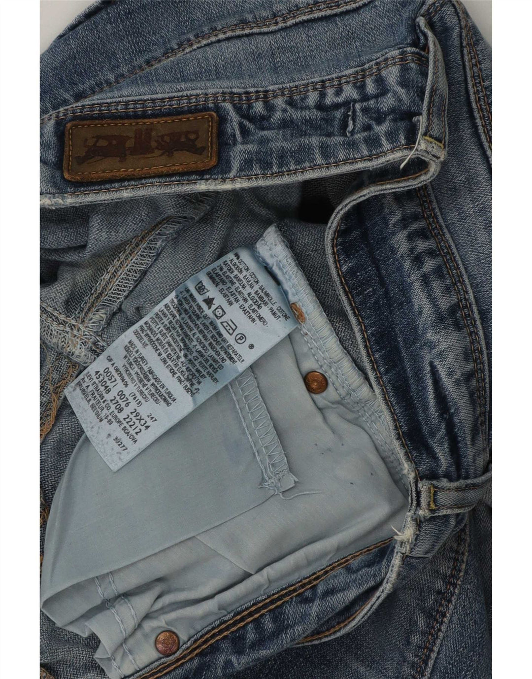 Damskie jeansy Levi's 571 w trudnej sytuacji W29 L31 Niebieska bawełna