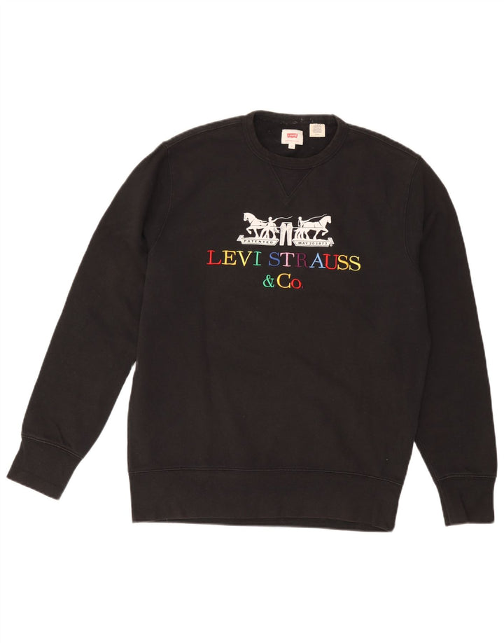 Męska bluza z grafiką Levi's, mała, czarna, bawełniana