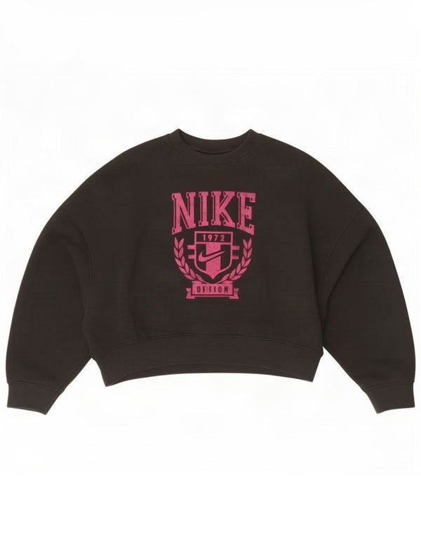 Dziewczęca bluza dresowa oversize z grafiką Nike, 5-6 lat XS, czarna bawełna