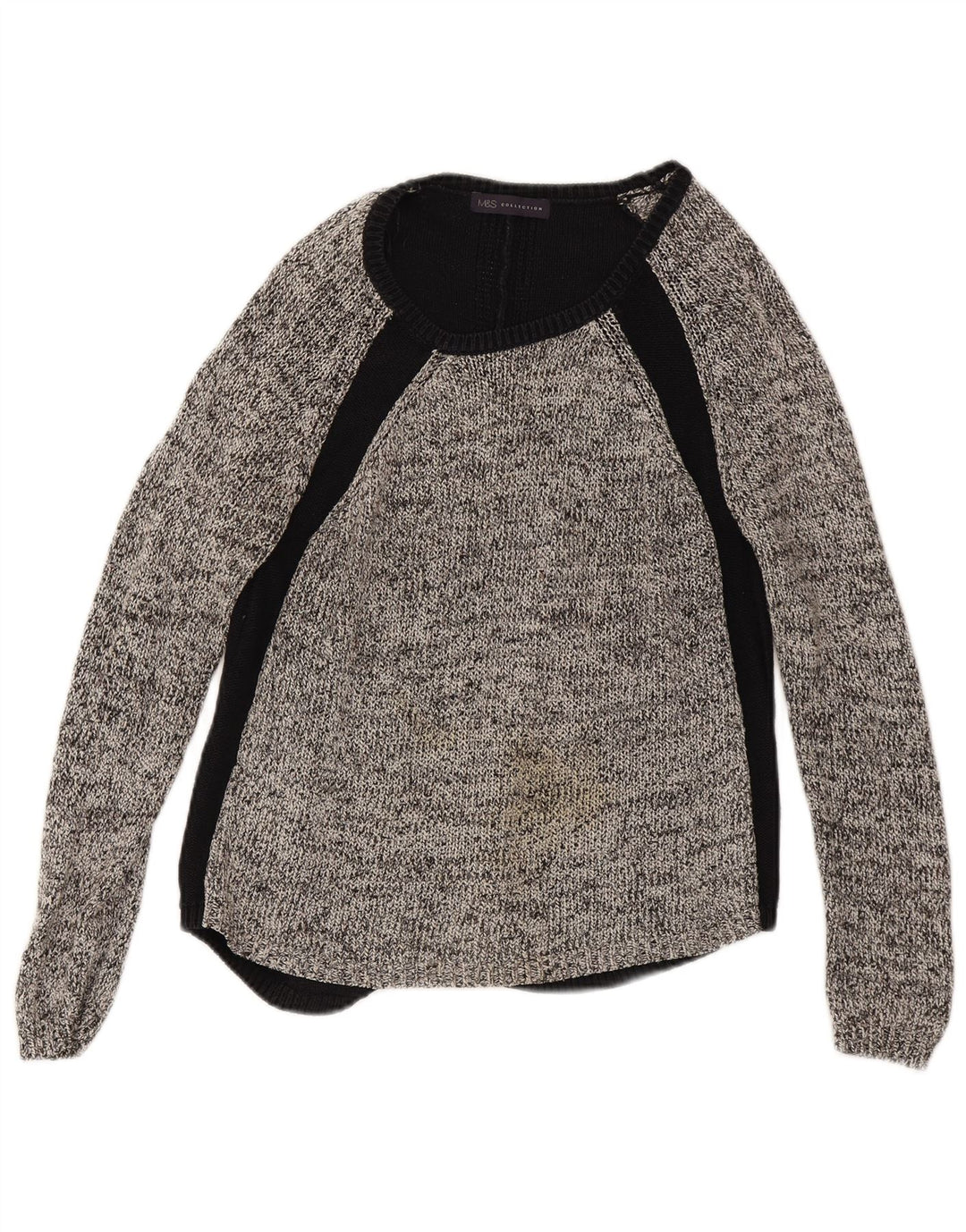 Marks & Spencer Damski sweter z dekoltem w łódkę, UK 12, średni czarny