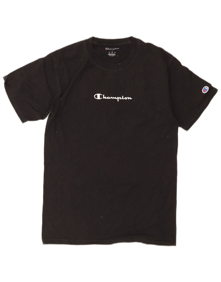 Męski T-shirt Champion z grafiką, mały, czarny, bawełniany