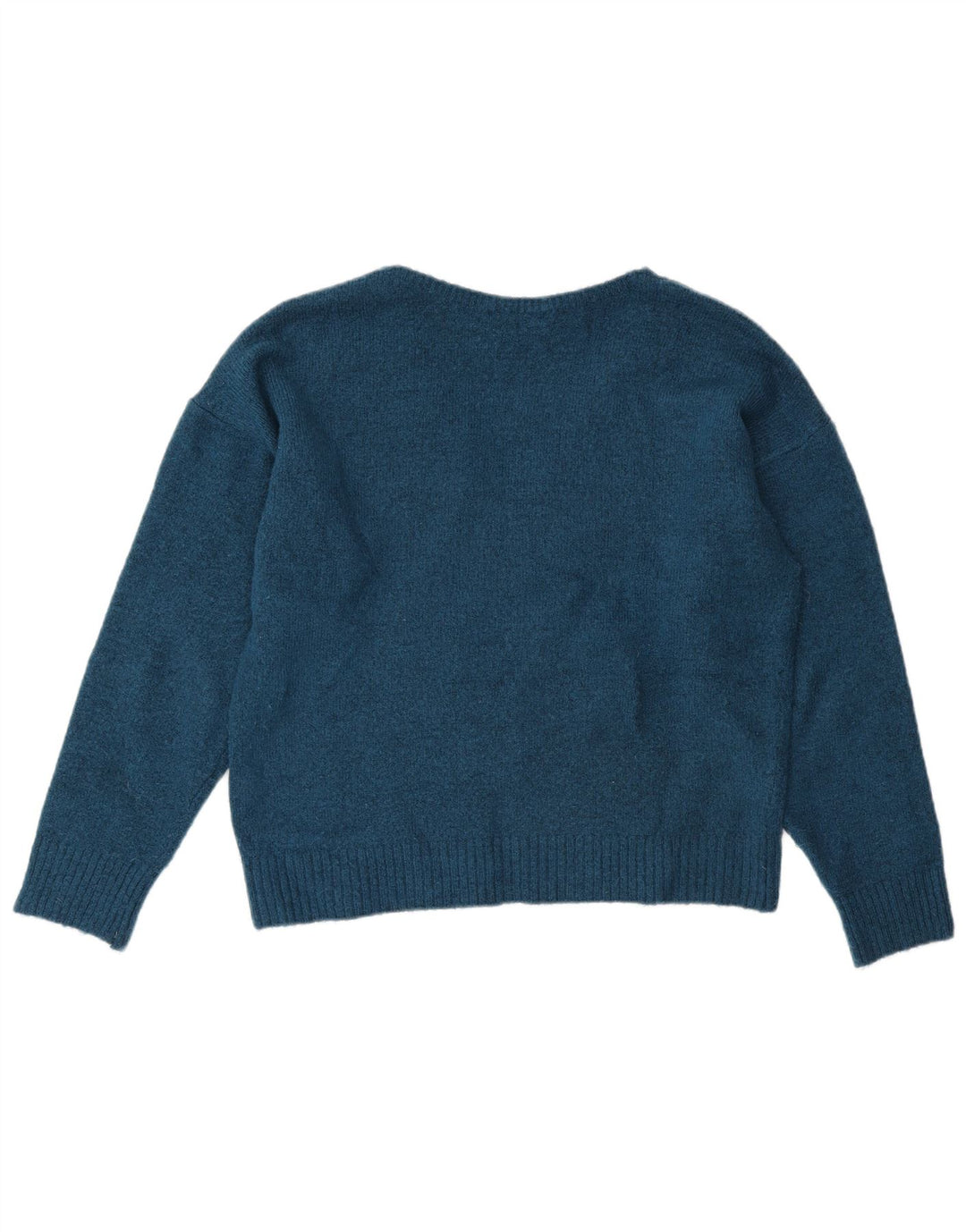 Marks & Spencer Damski sweter oversize z dekoltem w kształcie litery V, UK 10, mały niebieski