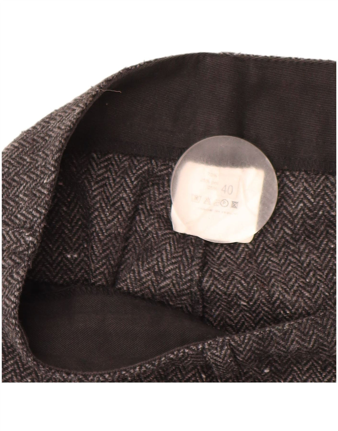 Damskie spodnie casualowe VINTAGE IT 40 Small W28 L32 Szara jodełka