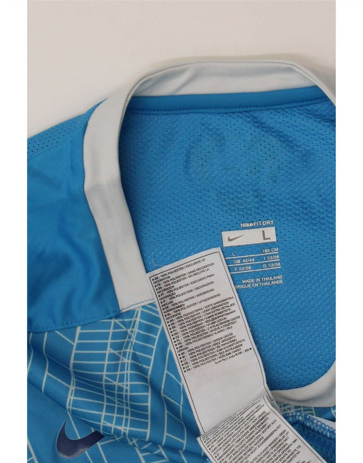 Koszulka męska Nike Top UK 42/44 Duży niebieski geometryczny poliester