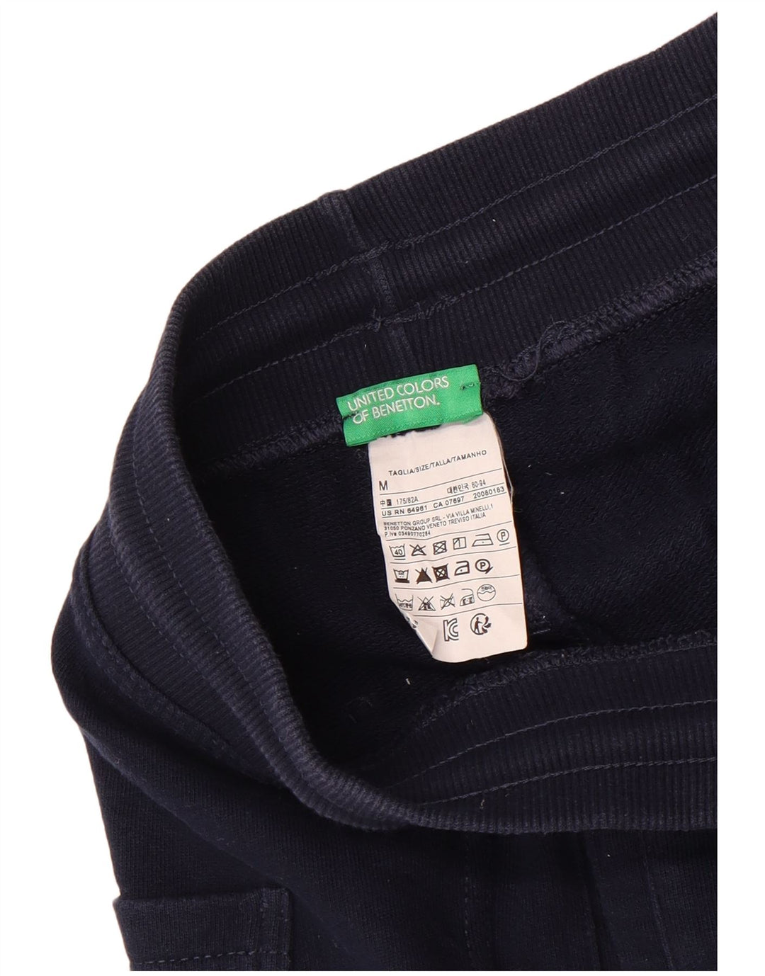 Męskie spodenki sportowe Benetton, średnie, granatowe, bawełniane