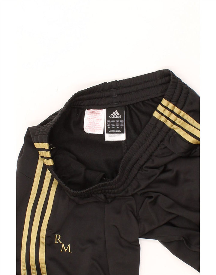 ADIDAS Boys Tracksuit Trousers 13-14 Years  Black Polyester Vintage Adidas and Second-Hand Adidas from Messina Hembry 