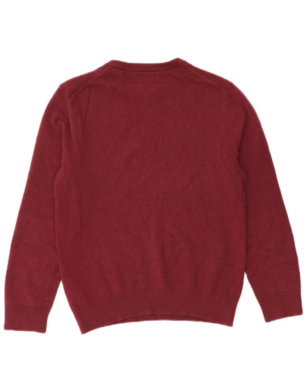 Męski sweter z wycięciem pod szyją Gant, mały, bordowy, z owczej wełny