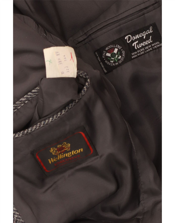 Męska marynarka Wellington Donegal Tweedowa marynarka UK 38 Średnia szara jodełka