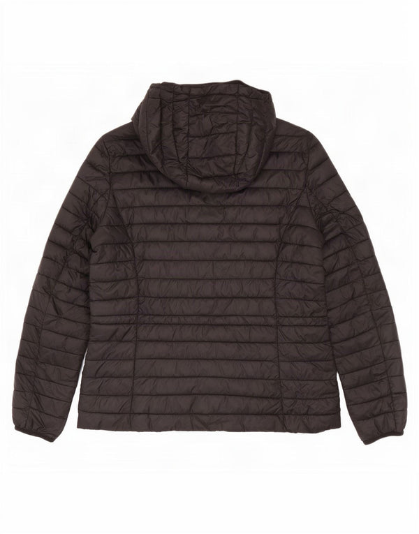 Damska ocieplana kurtka z kapturem Massimo Dutti UK 12, średni czarny nylon