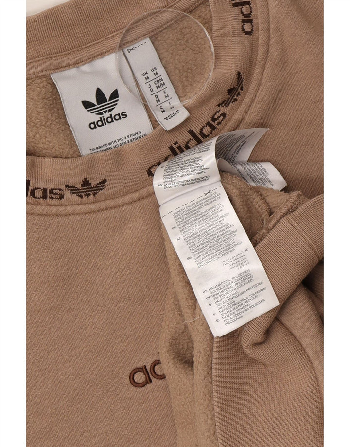 Męska bluza Adidas z grafiką, średnia beżowa bawełna