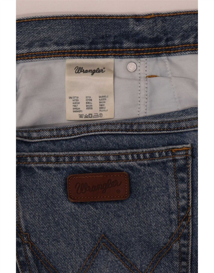 Męskie dżinsy Wrangler o prostym kroju W38 L30, niebieska bawełna