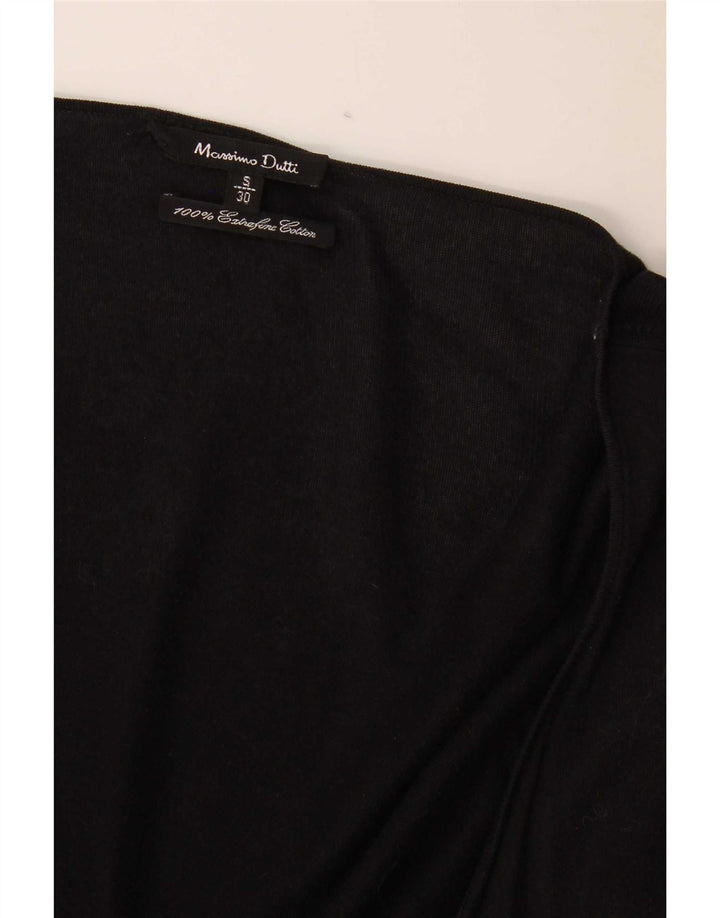 Sweter damski Massimo Dutti z otwartym kardiganem UK 10, mały, czarny, bawełniany
