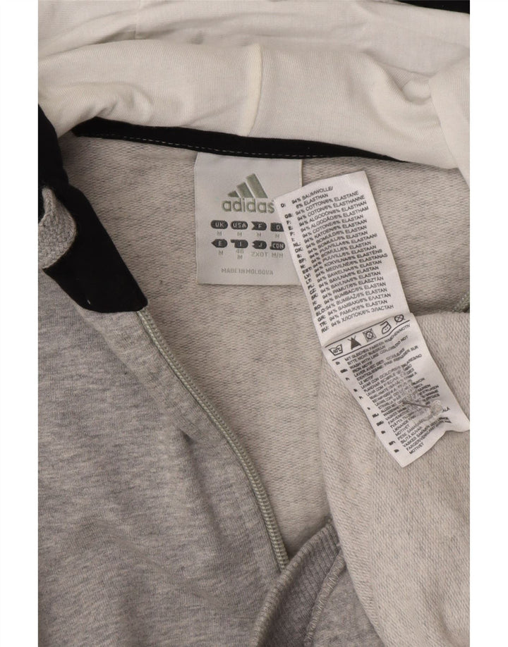 Męski sweter z kapturem Adidas, średnioszary, bawełniany, z blokami kolorów