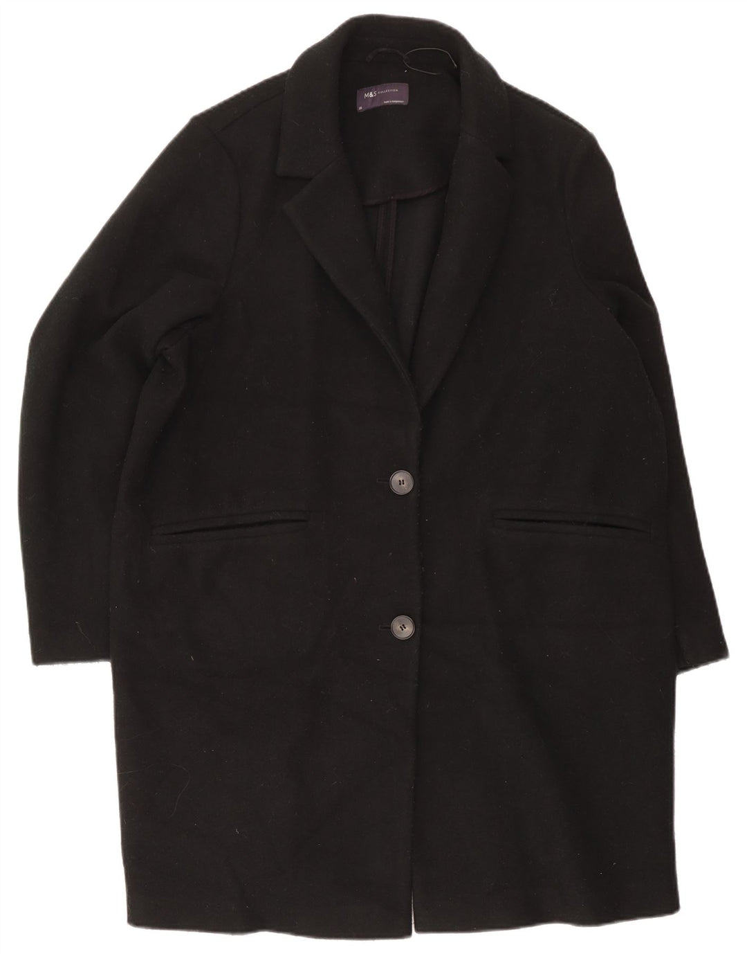 Marks & Spencer Płaszcz damski UK 20 2XL Czarny poliester