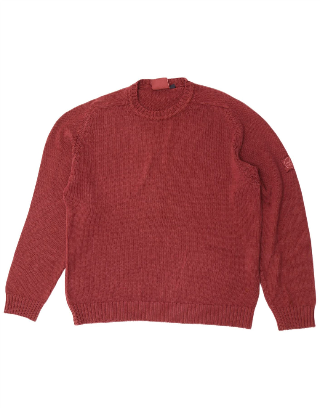 Męski sweter z okrągłym dekoltem Murphy & Nye, duży, bordowy, bawełniany