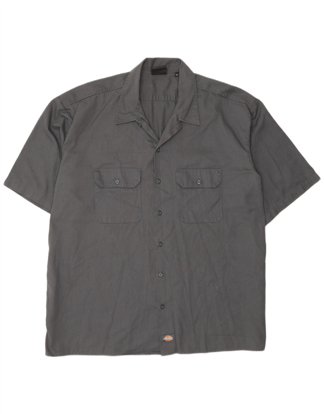 DICKIES Mens Short Sleeve Shirt 2XL Grey Cotton