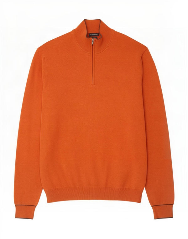 Męski sweter zapinany na zamek Massimo Dutti XL, pomarańczowy, bawełniany