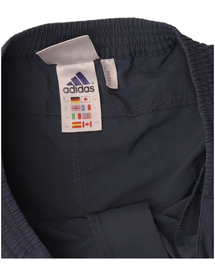 Chłopięce spodenki cargo Adidas 13-14 lat W30 Niebieski poliamid z blokami kolorów