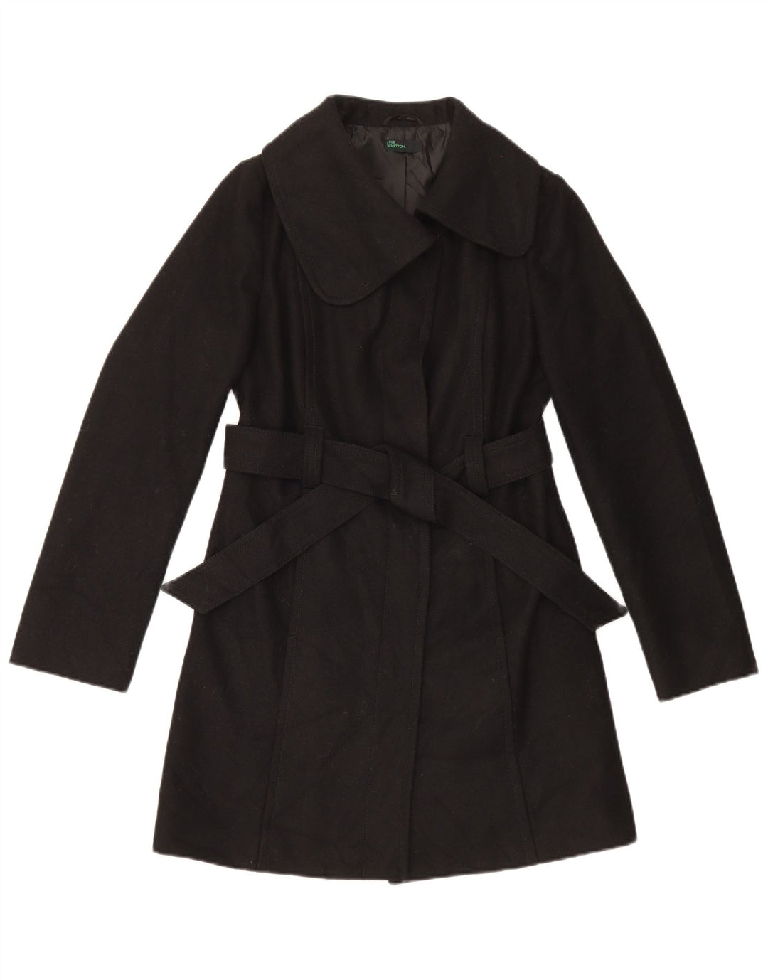Płaszcz damski Benetton IT 40 Small, czarny, wełniany