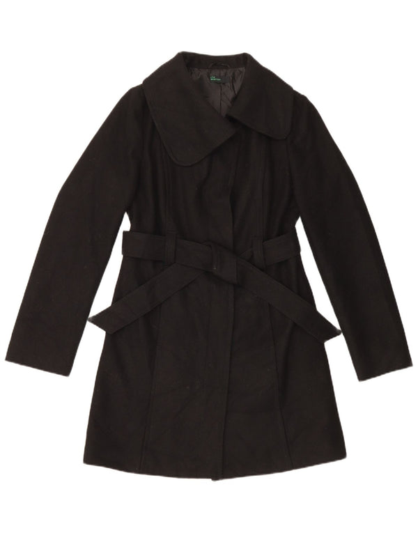 Płaszcz damski Benetton IT 40 Small, czarny, wełniany