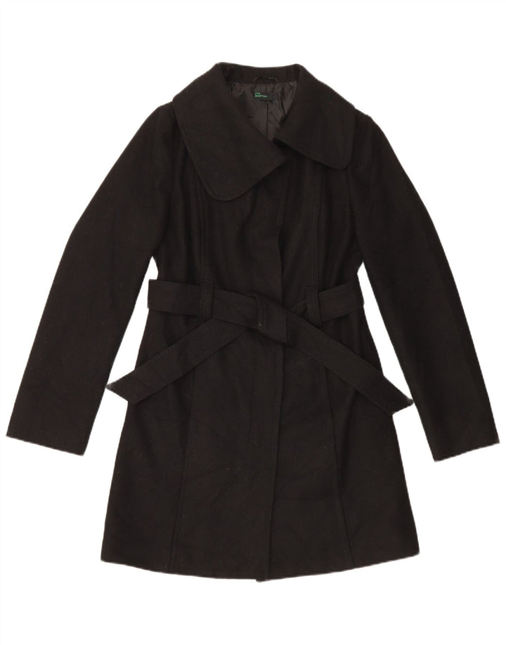 Płaszcz damski Benetton IT 40 Small, czarny, wełniany
