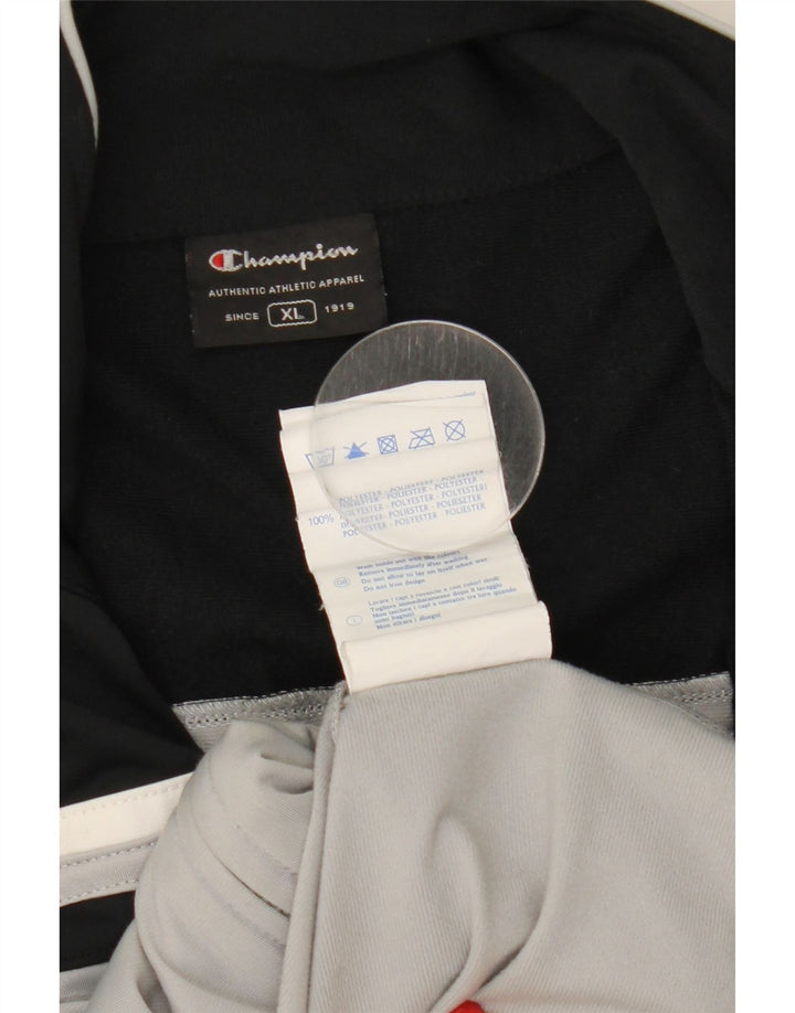 Męska kurtka dresowa Champion XL Szary poliester z blokami kolorów