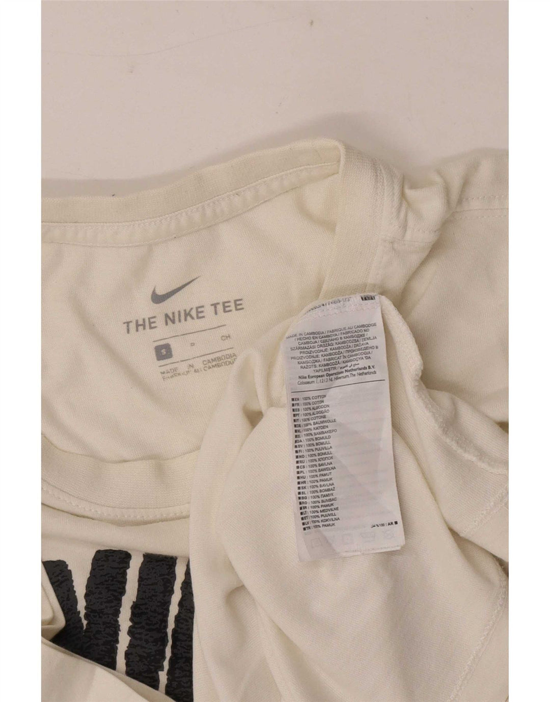 Męski T-shirt z grafiką Nike, mały, biały, bawełniany