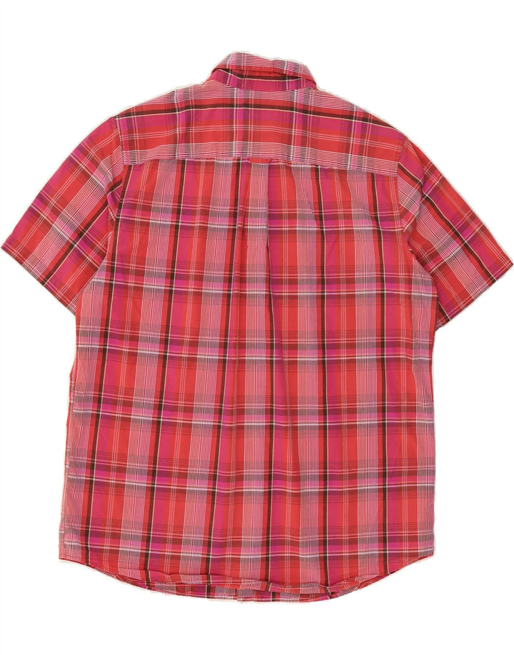 CHAPS Mens Easy Care Short Sleeve Shirt XL Red Check Cotton Vintage Chaps and Second-Hand Chaps from Messina Hembry 