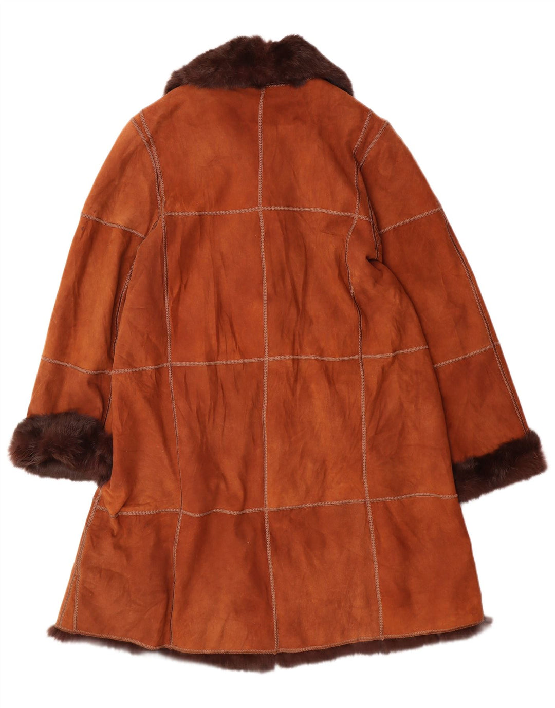 Damski płaszcz z owczej skóry VINTAGE IT 44 Średni brąz, skóra