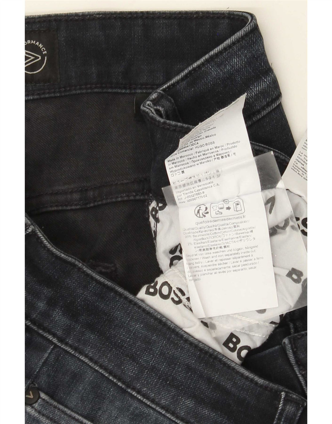 Damskie jeansy slim HUGO BOSS W34 L32 Granatowe, bawełniane