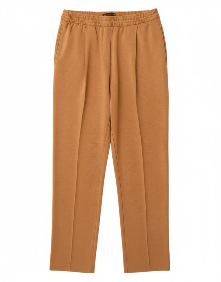 MARKS & SPENCER Womens Chino Trousers UK 14 Large W32 L29 Brown Polyester