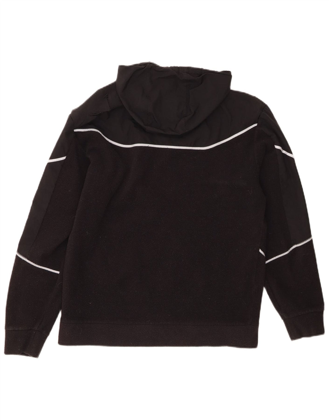 Męski sweter polarowy z kapturem ADIDAS, mały, czarny, poliestrowy