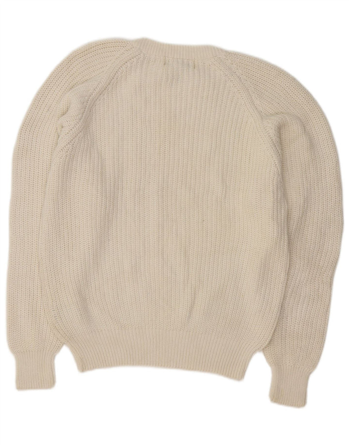 Męski sweter z wycięciem pod szyją Eddie Bauer, średni, złamanej bieli, bawełniany klasyk