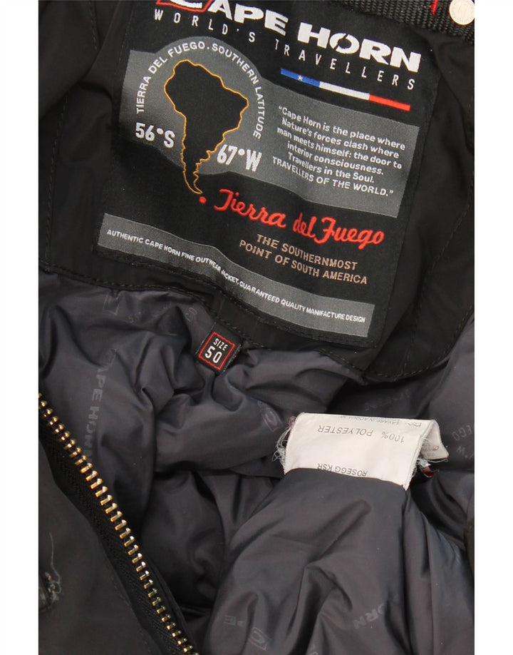 CAPE HORN Mens Windbreaker Jacket IT 50 Large Black Polyester Vintage Cape Horn and Second-Hand Cape Horn from Messina Hembry 