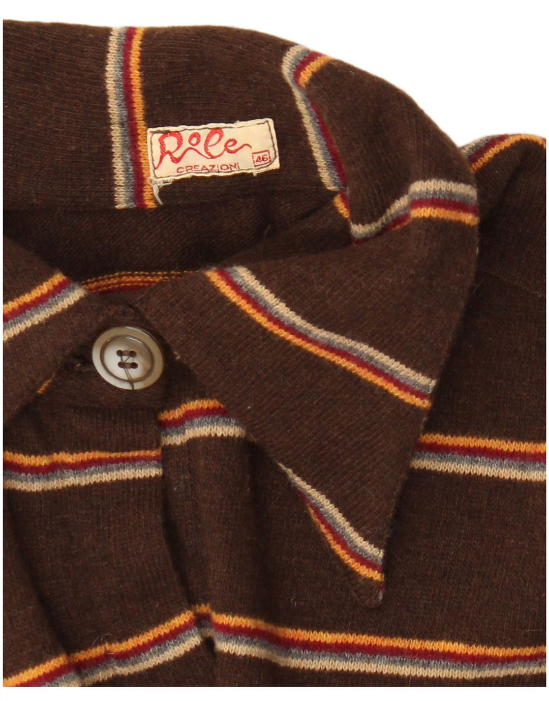 Damska koszula pulowerowa w stylu vintage IT 46 w duże brązowe paski