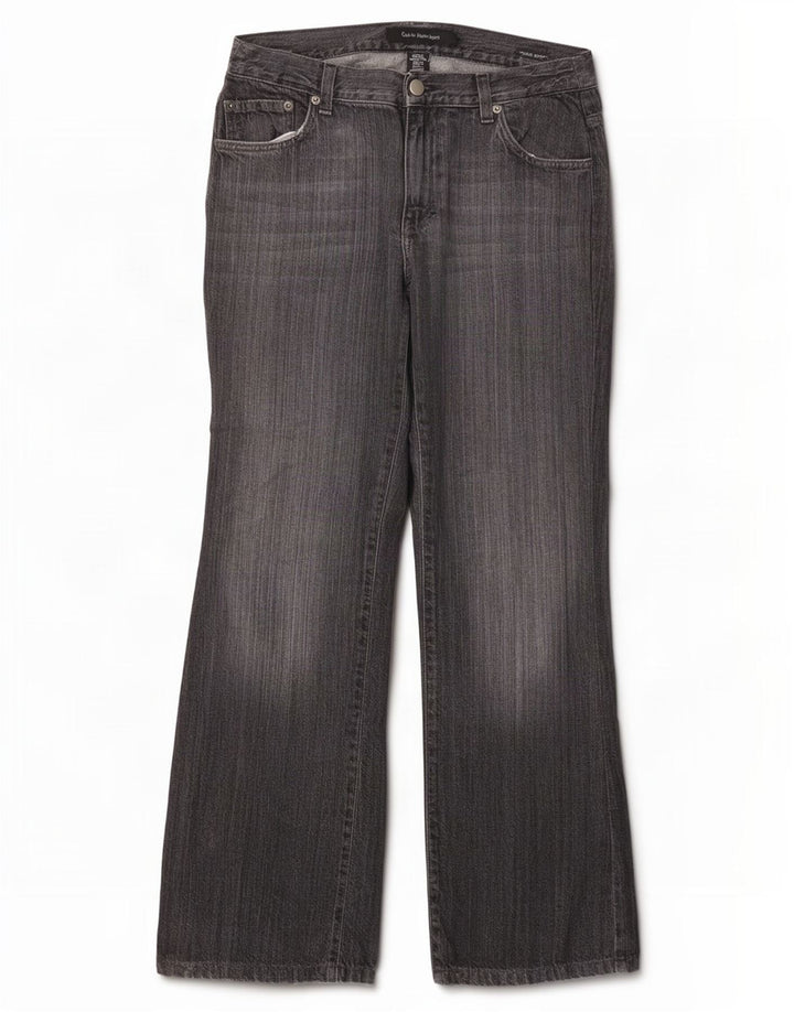 Damskie dżinsy Bootcut Calvin Klein z niską talią W30 L30 Szara bawełna