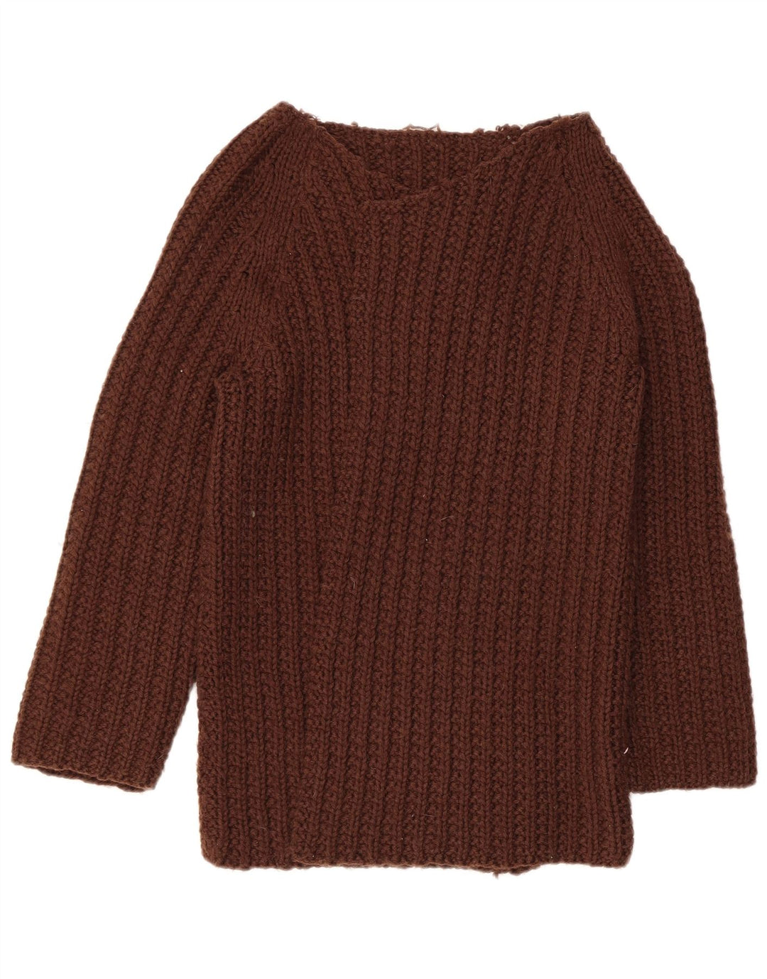 Sweter damski o przedłużonym kroju VINTAGE, rozpinany, UK 10, mały, brązowy